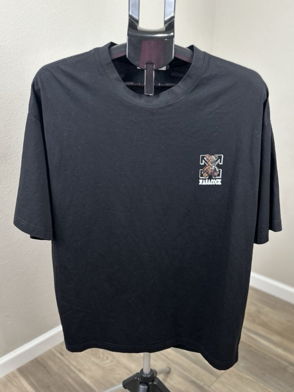 Sportwear Men’s XL Black Cotton Blend NASACOCK Bear Astronaut Graphic T-Shirt